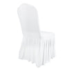 100x White Pleated Skirt Chair Covers Seat Protector Slip Stretch Dining Wedding