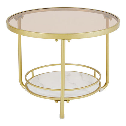 2 Tier Teal Colour Glass Bedside Sofa End Side Table Living Bed Room Furniture