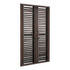 Rustic Window Style Louvered Wall Mirror Metal Framed Mirrors Indoor Outdoor