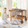 Kids Movable Mud Kitchen Outdoor Mud Kitchen Playset w/ 2 Rolling Wheels