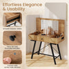 2-in-1 Vanity Desk Large/Small Tabletop-Natural