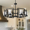 Black Chandeliers Dining Room Light Fixtures 6-Lights Pendant Light Hotel 3000K