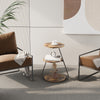 Side Coffee Table 3 Tier Storage Bedside End Table With LED Light Living Room