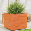 Garden Planter Wax Brown 80x80x72 Solid Wood Pine Y3N5