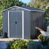 Galvanised Metal Garden Storage Shed Apex Pent Roof Window Frame Shed Anthracite