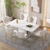 Dining Table 110-130cm White Extendable Kitchen Table with Storage for 4-6People
