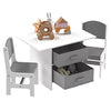 Kids Table and 2 Chairs Set Storage Children Learning Dining Activity Furniture