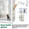 Illuminated Bathroom Mirror With LED light Shaver Socket Bluetooth Demister