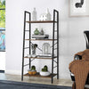 Steel Ladder Shelf 4/5 Tier Storage Rack Bookshelf Shelving Stand Wooden Shelves