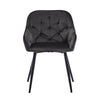 Noble Set of 2 Dining Chairs Velvet Armchairs Upholstered Soft Seat Back Metal