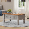 Corona Coffee Table Grey Wax 1 Drawer Solid Pine Living Room