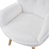 Accent Chair Teddy Velvet Tufted Wing Back Armchair Club Chair With Wood Legs