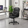 Office Chair PU Leather Desk Chair Computer Swivel Chair with Back Support Black