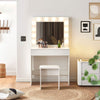 Dressing Table LED Lights & 1 Drawer Makeup Table with Mirror Bedroom White Gift