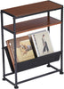 Small End Table for Small Spaces - Slim Side Table with Magazine Holder
