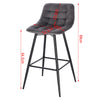2/4/6x Velvet Padded Bar Stools Breakfast Kitchen Cafe Barstools with Backrest