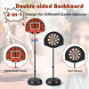 2-in-1 Toddler Basketball Goal System with Double-sided Backboard & 6 Darts