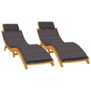 Loungers 2 pcs, Recliner Garden Chair for Outdoor, Sunbed with Dark Grey U8W3