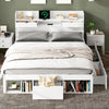 MULTIFUNCTIONAL 4FT6 DOUBLE WOODEN BED FRAME WITH DRAWERS AND HEADBOARD STORAGE
