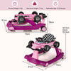 4-in-1 Baby Walker Foldable Activity Push Walker w/ Adjustable Height & Speed