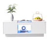 LED Coffee Table With Storage 2 Drawers Living Room Furniture High Gloss White