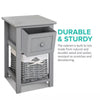 Bedside Table Unit Cabinet Pair Grey Bedroom Nightstand Wicker Storage Wooden
