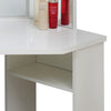 White Corner Dressing Table Makeup Desk Mirror Stool 5 Drawers 3 Mirrors CLIPOP
