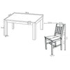 Dining Table and Chairs for 4 People Kitchen Table Set Brown&White Solid Wooden