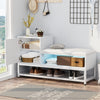 Shoe Storage Bench w/ Cabinet 10 Pair of Shoe and Cushion for Entryway Home Hall