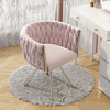 Modern Rotatable Velvet Swivel Dining Chair with Metal Legs Kitchen Chair Pink