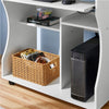 Computer Desk with Wheels & Shelves White MDF for Office Home PC Laptop Study