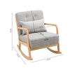 Upholstered Rocking Chair Wooden Frame Recliner Armchair Single Sofa with Pillow