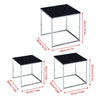 Nest Of 3 Nested Nesting Tables Side End Coffee Table Wooden for Living Room