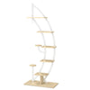 8-Tier Tall Wooden Plant Stand Rack Curved Half Moon Shape Ladder Planter Shelf