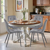 4x Velvet Dining Chairs Set Padded Seat Metal Leg Kitchen Home Office Chair