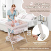 Foldable Baby Changing Table w/3 Position Adjustable Level