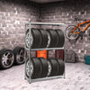 180CM Tire Rack Storage Tire Garage Storage Utility Rack w/Adjustable Shelves