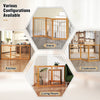 3-Panel Wooden Pet Fence House Doorway Hallway Stairs Porch Natural