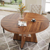 120cm Round Dining Table for 4-6 Person, Modern Kitchen Dining Room Table Brown