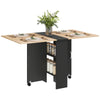 Oak Drop Leaf Dining Table Folding Extendable Kitchen Table with Storage Shelves