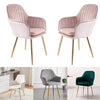 2/4PCS Dining Chairs Velvet Set Padded Seat Metal Leg Kitchen Chair Home Office
