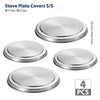 SET OF 4 SILVER STAINLESS STEEL METAL ELECTRIC COOKER HOB RING COVER COVERS LID