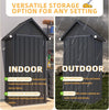 Outdoor Tall Garden Storage Box with 3 Adjustable Shelves,Single Door Cabinet