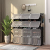 48 Pairs Portable Shoe Shelves 12-Cube Shoe Storage Cabinet w/Removable Shelf