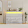 6 Drawer Cabinet Chest of Drawers High Gloss Storage with LED Lights Furniture