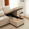 L-Shaped Corner Sofa, 3 Seater Pull out Sofa, Settee Sofa Bed with Storage