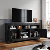 High Gloss 2 Door TV Unit Cabinet 135cm Black TV Stand Sideboard Entertainment