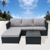 Patio Rattan Garden Furniture 4 Seater Outdoor Set Sofa w/ Table FREE RAIN COVER