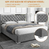 Hydraulic Ottoman Storage Bed 4ft6 Double Upholstered Bed Frame with Headboard