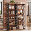 5-Tier Industrial Bookshelf, 70-Inch Tall Etagere Bookcase with Open Shelves